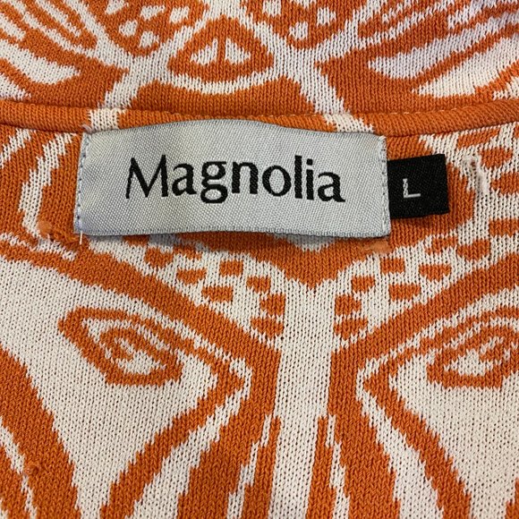 Magnolia orange and white double Knit Cardigan - Picture 7 of 7